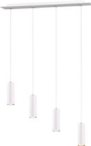 LED Hanglamp - Torna Mary - GU10 Fitting - 4-lichts - Rechthoek - Mat Wit - Aluminium
