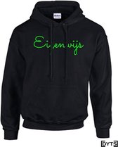 Hoodie | Karakter | Eigenwijs06 | Kids - fluor green, S 5/6(38cm)