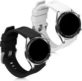 kwmobile 2x armband voor Huawei Watch GT (46mm) - Bandjes voor fitnesstracker in wit / zwart