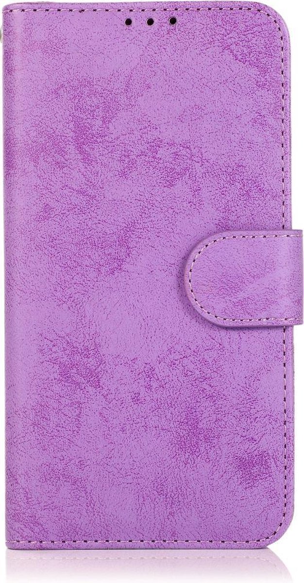 Mobigear Telefoonhoesje geschikt voor Apple iPhone 12 Mini Hoesje | Mobigear Wallet Uitneembare 2in1 Bookcase Portemonnee | Pasjeshouder voor 3 Pasjes | Telefoonhoesje voor Pinpas / OV Kaart / Rijbewijs - Paars