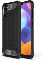 Samsung Galaxy A31 Hoesje - Mobigear - Outdoor Serie - Hard Kunststof Backcover - Zwart - Hoesje Geschikt Voor Samsung Galaxy A31