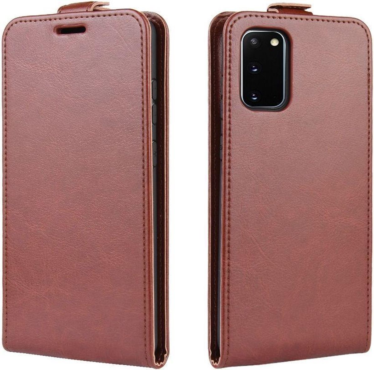 Mobigear Telefoonhoesje geschikt voor Samsung Galaxy S20 FE Hoesje | Mobigear Flipcase | Pasjeshouder voor 1 Pasje | Telefoonhoesje voor Pinpas / OV Kaart / Rijbewijs - Bruin