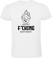 Happy Fcking Birthday Heren t-shirt | gefeliciteerd | verjaardagskado | jarig | Wit