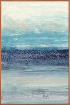 JUNIQE - Poster met kunststof lijst Serenity II -20x30 /Blauw &