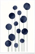 JUNIQE - Poster Waterflowers -20x30 /Blauw & Wit