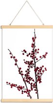 JUNIQE - Posterhanger Red Berries 2 -20x30 /Rood & Wit