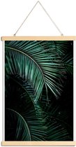 JUNIQE - Posterhanger Palmbladeren -40x60 /Groen & Zwart