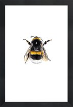 JUNIQE - Poster in houten lijst Bumblebee -60x90 /Geel & Wit