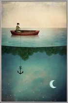 JUNIQE - Poster met kunststof lijst Entering Dreamland -60x90 /Blauw &