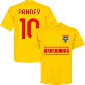 Macedonie Pandev 10 Team T-Shirt - Geel - XXL