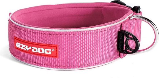 EZYDOG Double Up Hondenhalsband | Hondenhalsband voor kleine, middelgrote en grote honden, reflecterende halsband, superieur comfort, zacht neopreenmateriaal, sterke nylon band (Medium, oranje