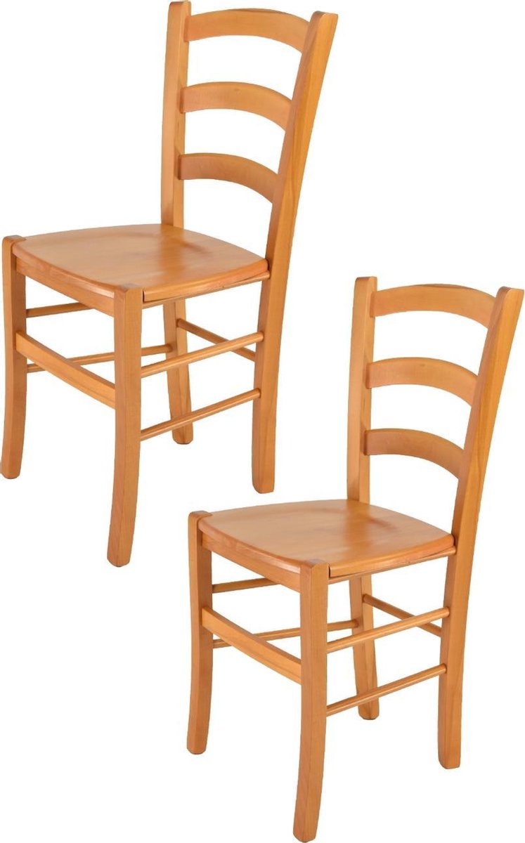Tommychairs Venice - Eetkamerstoelen - Set van 2 - Bruin - Hout