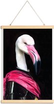 JUNIQE - Posterhanger Mingo de Roze Ridder - Aristocratische Flamingo