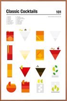 JUNIQE - Poster met kunststof lijst Klassieke cocktails -