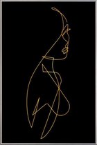 JUNIQE - Poster met kunststof lijst Femme I gouden -30x45 /Goud &