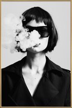 JUNIQE - Poster met kunststof lijst Smoke -13x18 /Wit & Zwart