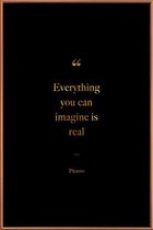 JUNIQE - Poster met kunststof lijst Gold Everything You Can Imagine Is