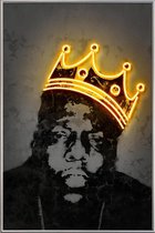 JUNIQE - Poster met kunststof lijst Biggie -40x60 /Geel & Zwart