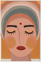 JUNIQE - Poster in kunststof lijst Shakti -60x90 /Oranje & Roze