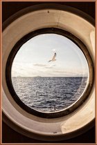 JUNIQE - Poster met kunststof lijst Ocean View -30x45 /Bruin & Ivoor