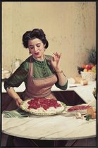 JUNIQE - Poster in kunststof lijst Italiaanse keuken -60x90 /Bruin