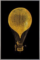 JUNIQE - Poster met kunststof lijst Air Balloon gouden -13x18 /Goud &