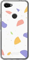 6F hoesje - geschikt voor Google Pixel 3a -  Transparant TPU Case - Terrazzo N°6 #ffffff