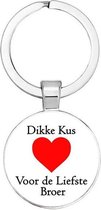 Akyol - Dikke kus voor de liefste broer Sleutelhanger - Liefde - Broer cadeau- Leuk kado voor je broer om te geven - 2,5 x 2,5 CM