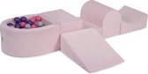 Foam Speelset met ballenbak Roze incl 100 ballen: Violet, Licht Roze, Grijs, Transparant