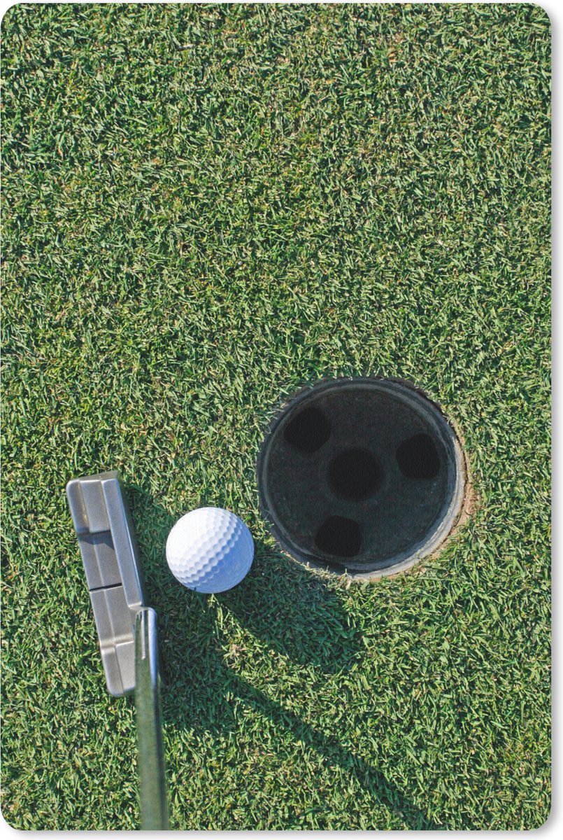 Muismat Golfen - Een putter is aan slag bij het golfen muismat rubber - 40x60 cm - Muismat met foto