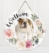 Welkom - Engelse Buldog | Muurdecoratie - Bordje Hond