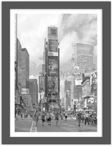 Foto in frame , Times Square , New York ​, 70x100cm , Zwart wit  , Premium print