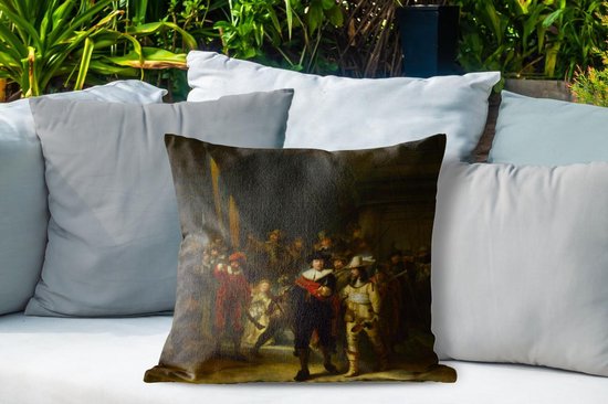 Coussins d'extérieur - Jardin - La Nachtwacht - Peinture de Rembrandt van Rijn - 50x50 cm