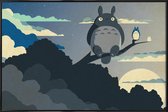 JUNIQE - Poster in kunststof lijst My Neighbor Totoro -60x90 /Blauw &