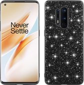 Voor OnePlus 8 Pro Glitter Powder schokbestendige TPU beschermhoes (zwart)