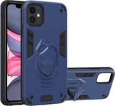 Voor iPhone 11 2 in 1 Armor Knight Series PC + TPU beschermhoes met onzichtbare houder (koningsblauw)