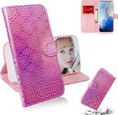 Voor Galaxy S20 Ultra Solid Hyun Color Magnetic Attraction Horizontale Flip Leather Case met Lanyard, Support Holder & Card Slot & Wallet (Roze)