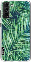 Casetastic Samsung Galaxy S21 Plus 4G/5G Hoesje - Softcover Hoesje met Design - Palm Leaves Print