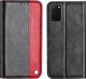 Voor Galaxy S20 + Business Effen kleurstiksels Horizontale flip lederen tas met houder en kaartsleuven (rood)