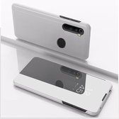 Voor Geschikt voor Xiaomi redmi note 8t vergulde spiegel horizontaal flip leer met standaard mobiele telefoon holster (zilver)