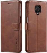 Voor Xiaomi Redmi Note 9 Pro / Note 9s LC.IMEEKE kalfsleer Horizontale flip lederen tas, met houder & kaartsleuven & portemonnee & fotolijst (koffie)