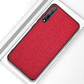 Voor Huawei Enjoy 10s schokbestendige doektextuur PC + TPU beschermhoes (rood)