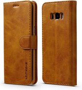 Voor Galaxy S8 LC.IMEEKE kalfsleer Horizontale flip lederen tas, met houder & kaartsleuven & portemonnee (bruin)