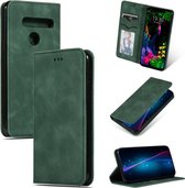 Retro Skin Feel Business Magnetische Horizontale Leren Flip Case voor LG G8 / LG G8 ThinQ (Legergroen)