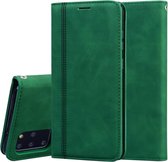 Voor Samsung Galaxy S20 Plus Frosted Business Magnetische Horizontale Flip PU Leather Case met houder & kaartsleuf & lanyard (groen)