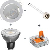 Led Inbouwspot - MR16 Armatuur Rond Wit Kantelbaar met GU10 Spot - 7.5W - 2700K