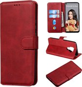 Voor huawei nova 5i pro / mate 30 lite klassieke kalf textuur horizontale flip pu lederen tas, met houder en kaartsleuven en portemonnee (rood)