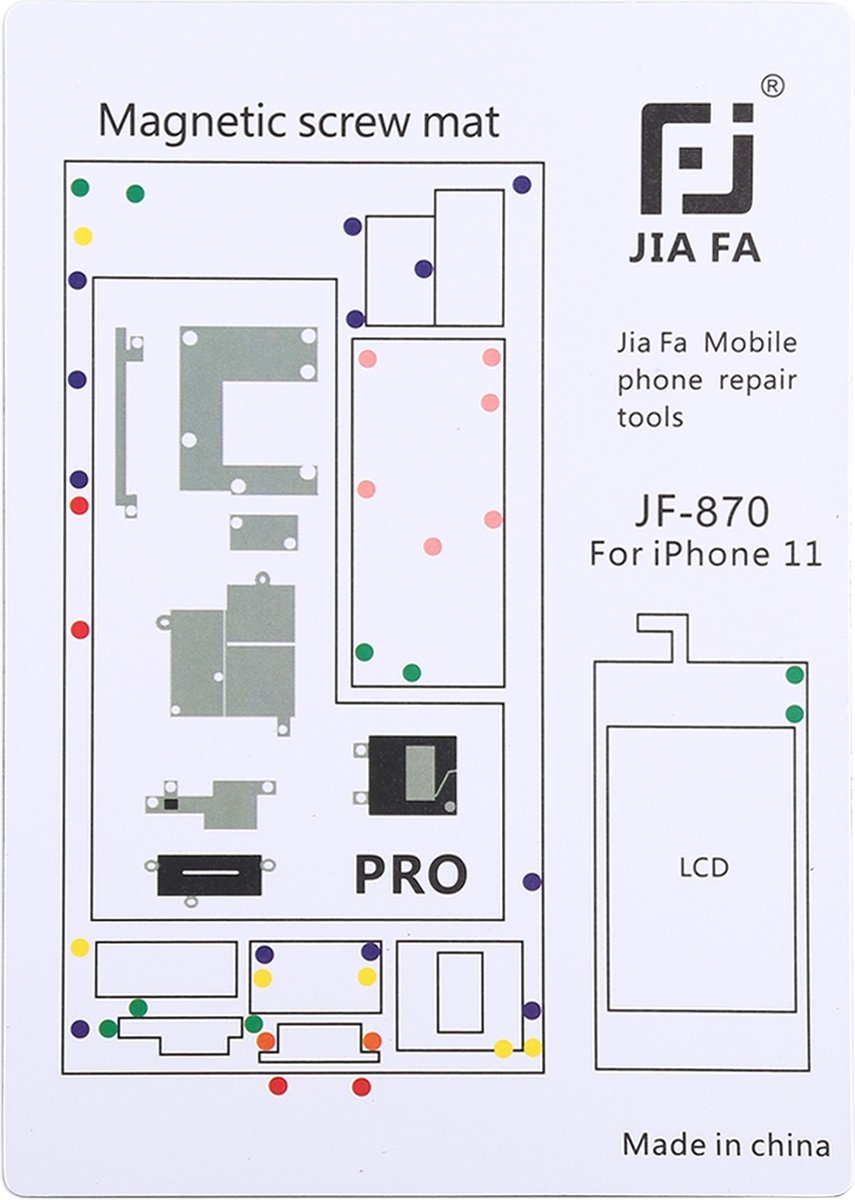 JIAFA JF-870 Magnetische padschroefkaart voor iPhone 11 Pro