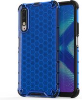 Voor Huawei Honor 9X Honeycomb schokbestendige pc + TPU beschermhoes (blauw)