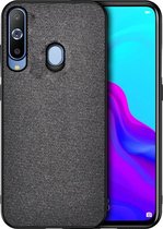 Schokbestendige doek textuur pc + tpu beschermhoes voor Galaxy A50 (zwart)